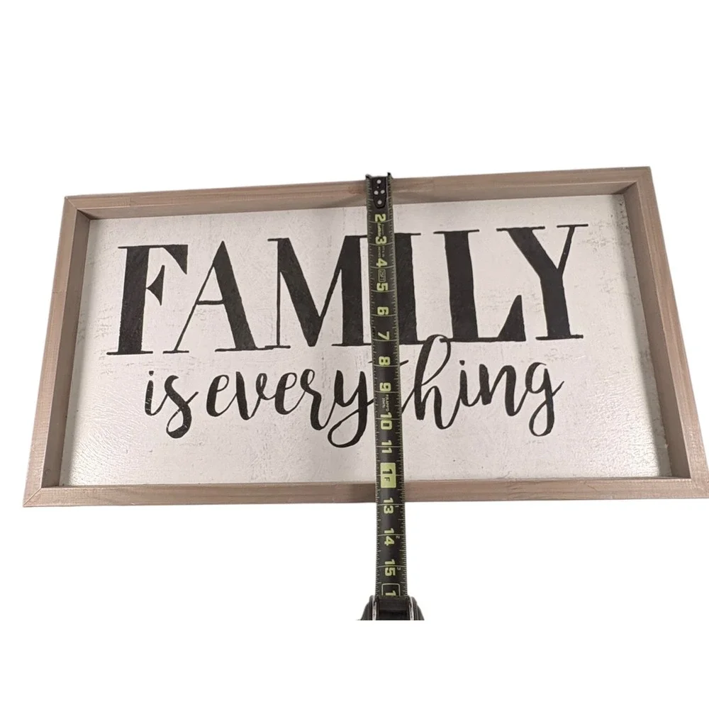 Unbranded Family Is Everything Wall Sign Home Decor 24x12 White Brown Excellent